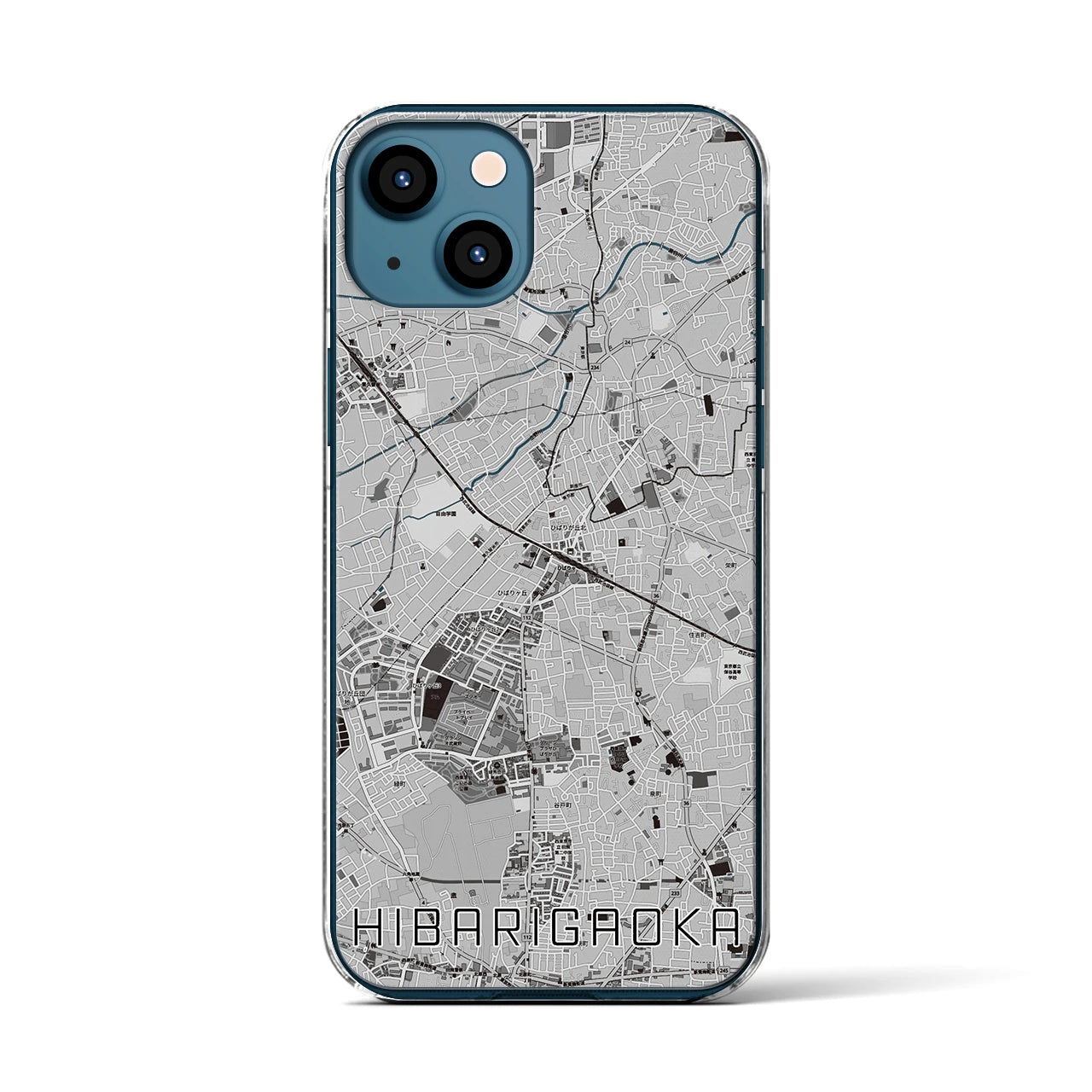 【ひばりヶ丘(東京都)】地図柄iPhoneケース(クリアタイプ)