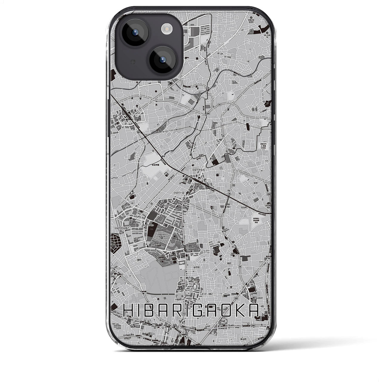 【ひばりヶ丘(東京都)】地図柄iPhoneケース(クリアタイプ)