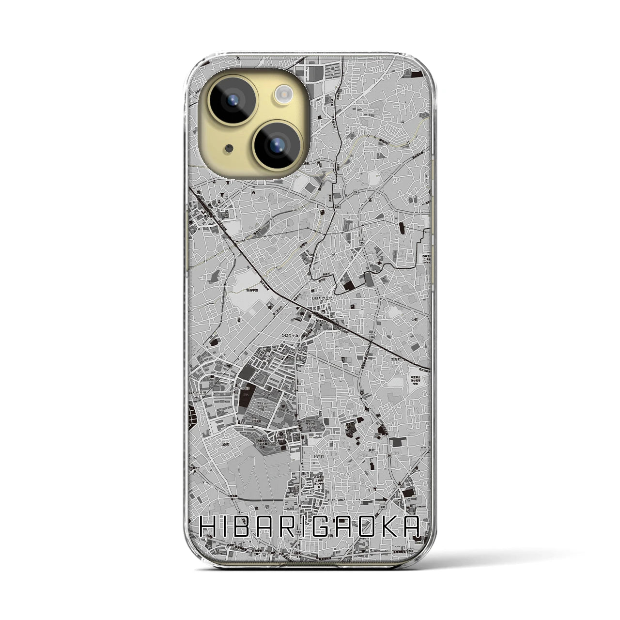 【ひばりヶ丘(東京都)】地図柄iPhoneケース(クリアタイプ)