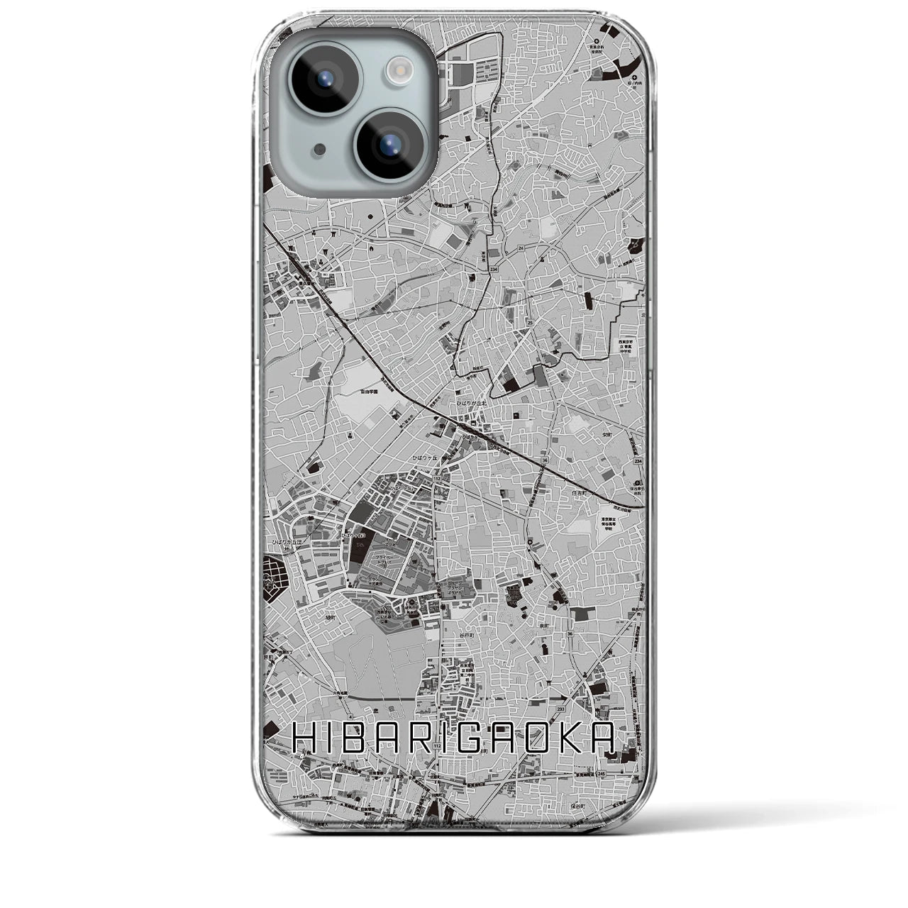 【ひばりヶ丘(東京都)】地図柄iPhoneケース(クリアタイプ)