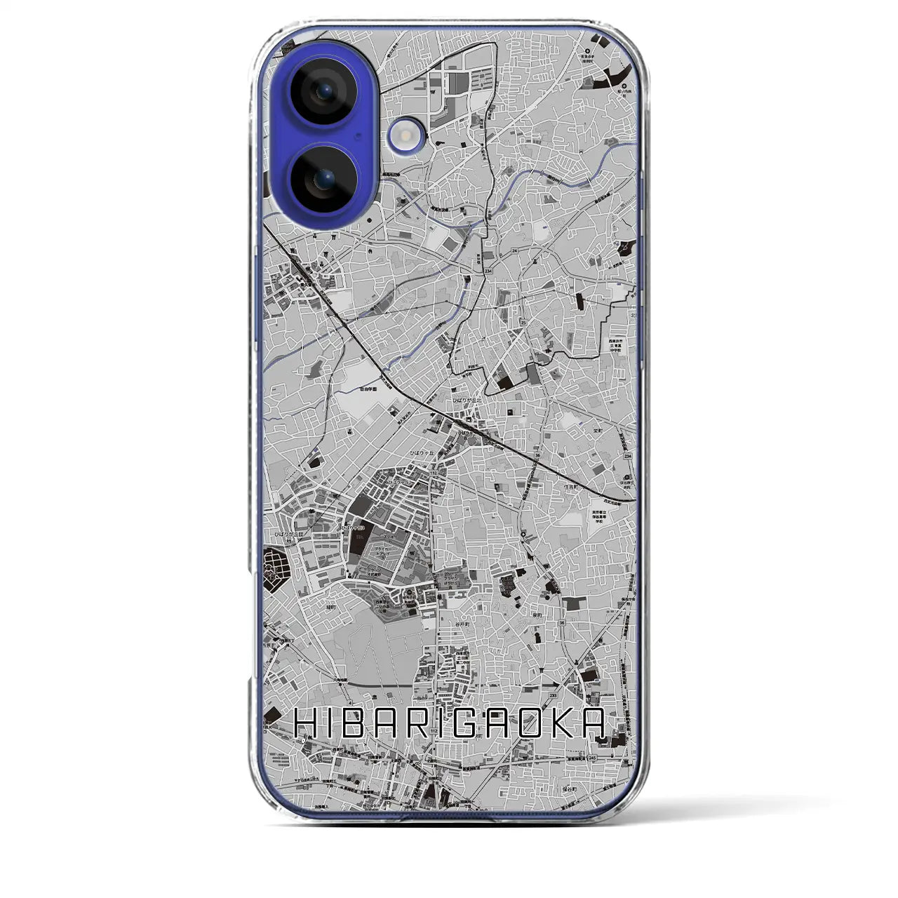【ひばりヶ丘(東京都)】地図柄iPhoneケース(クリアタイプ)