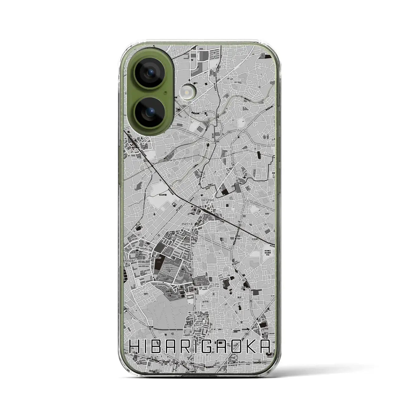 【ひばりヶ丘(東京都)】地図柄iPhoneケース(クリアタイプ)