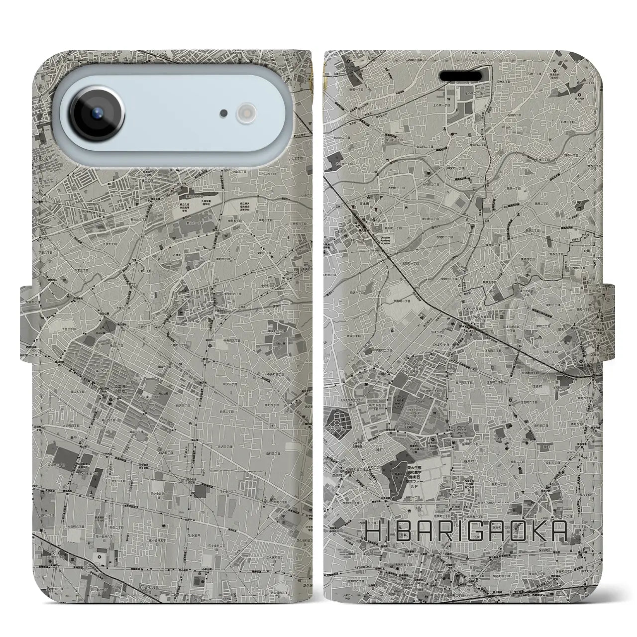 【ひばりヶ丘(東京都)】地図柄iPhoneケース(手帳タイプ)