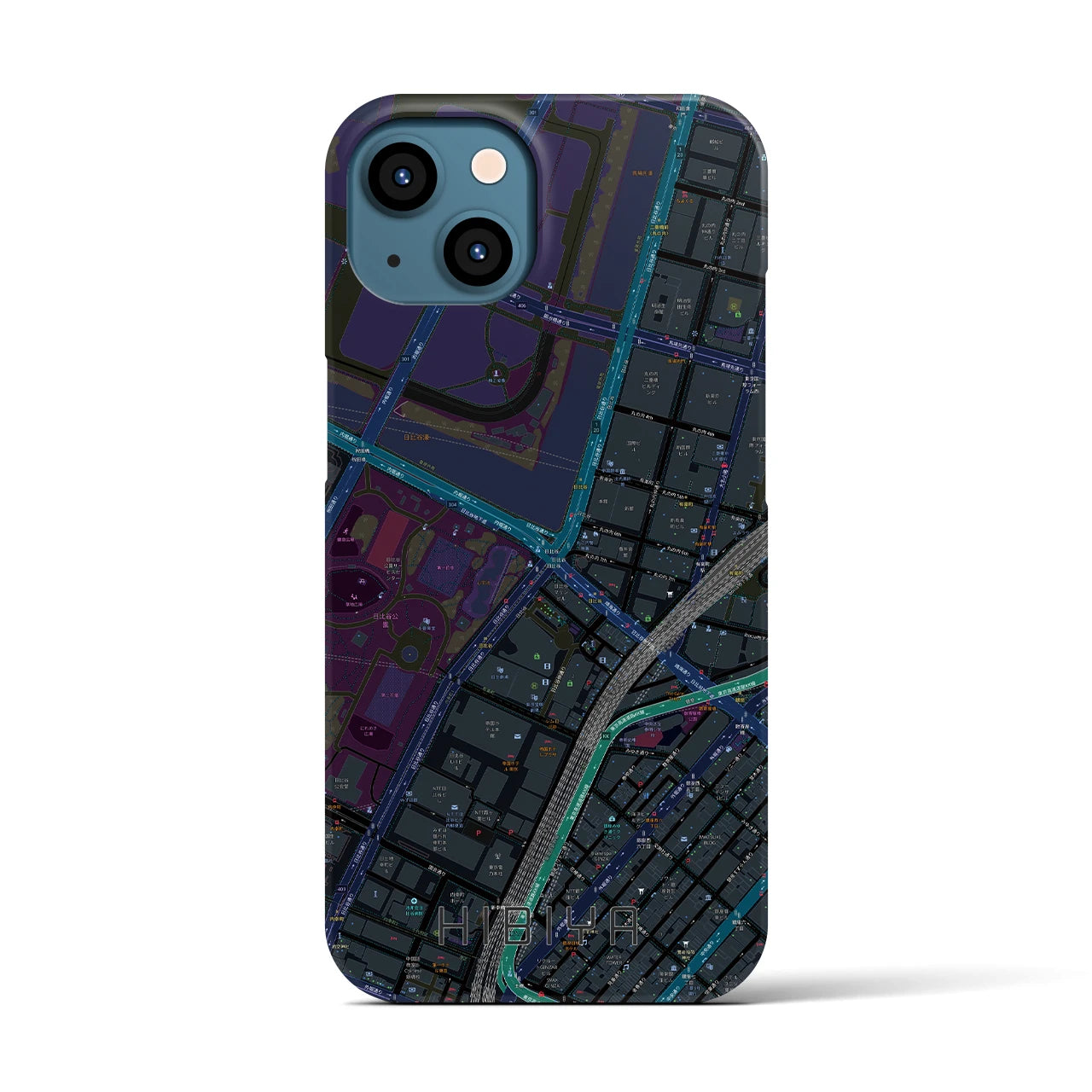 【日比谷(東京都)】地図柄iPhoneケース(バックカバータイプ)