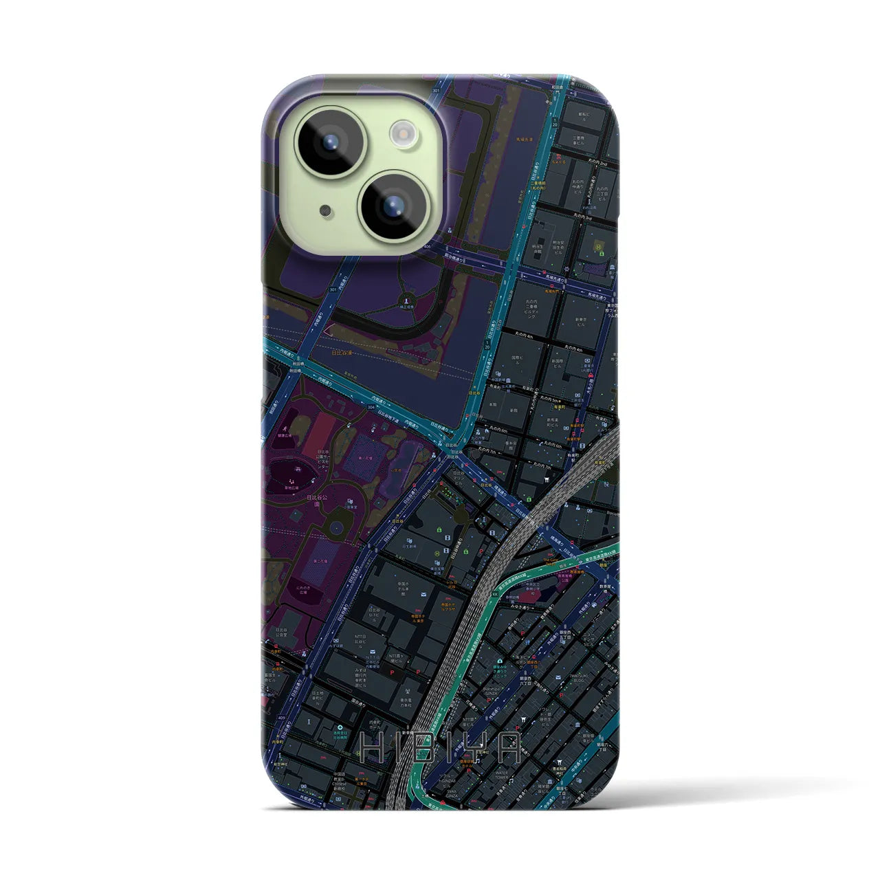 【日比谷(東京都)】地図柄iPhoneケース(バックカバータイプ)