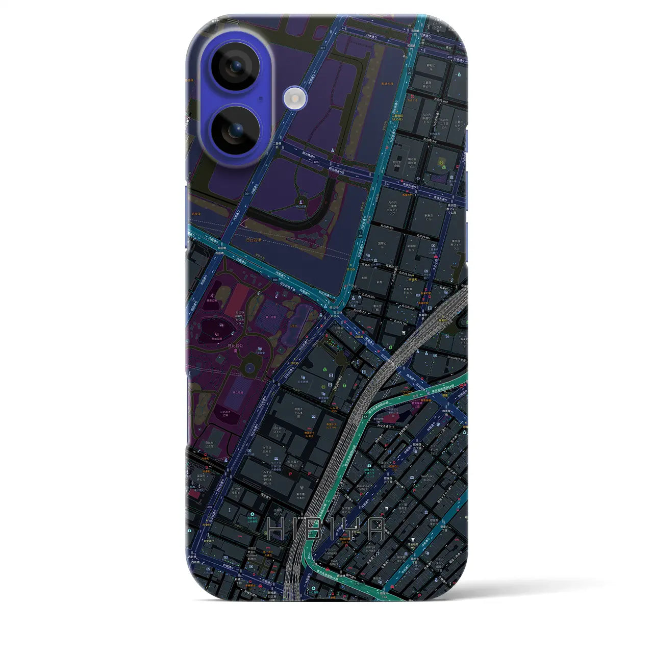【日比谷(東京都)】地図柄iPhoneケース(バックカバータイプ)