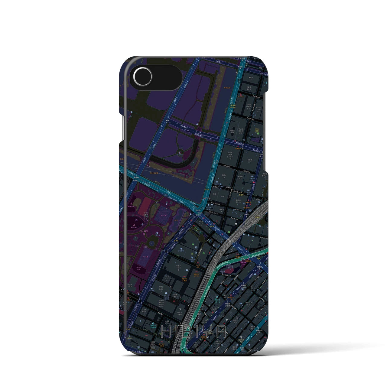 【日比谷(東京都)】地図柄iPhoneケース(バックカバータイプ)