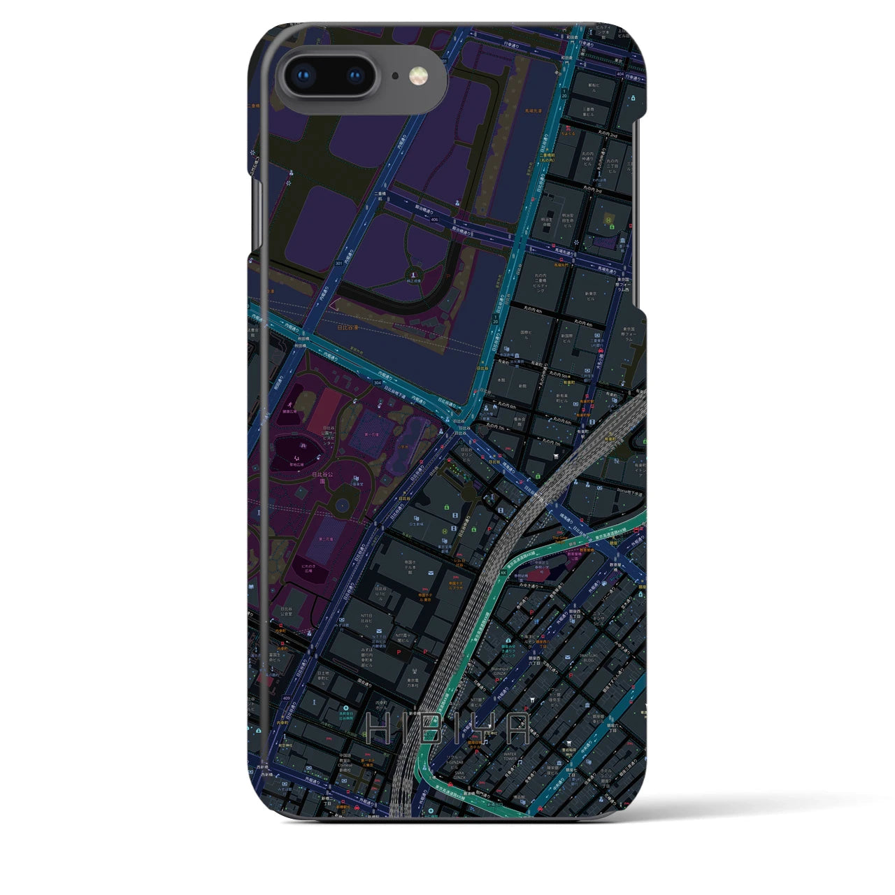 【日比谷(東京都)】地図柄iPhoneケース(バックカバータイプ)