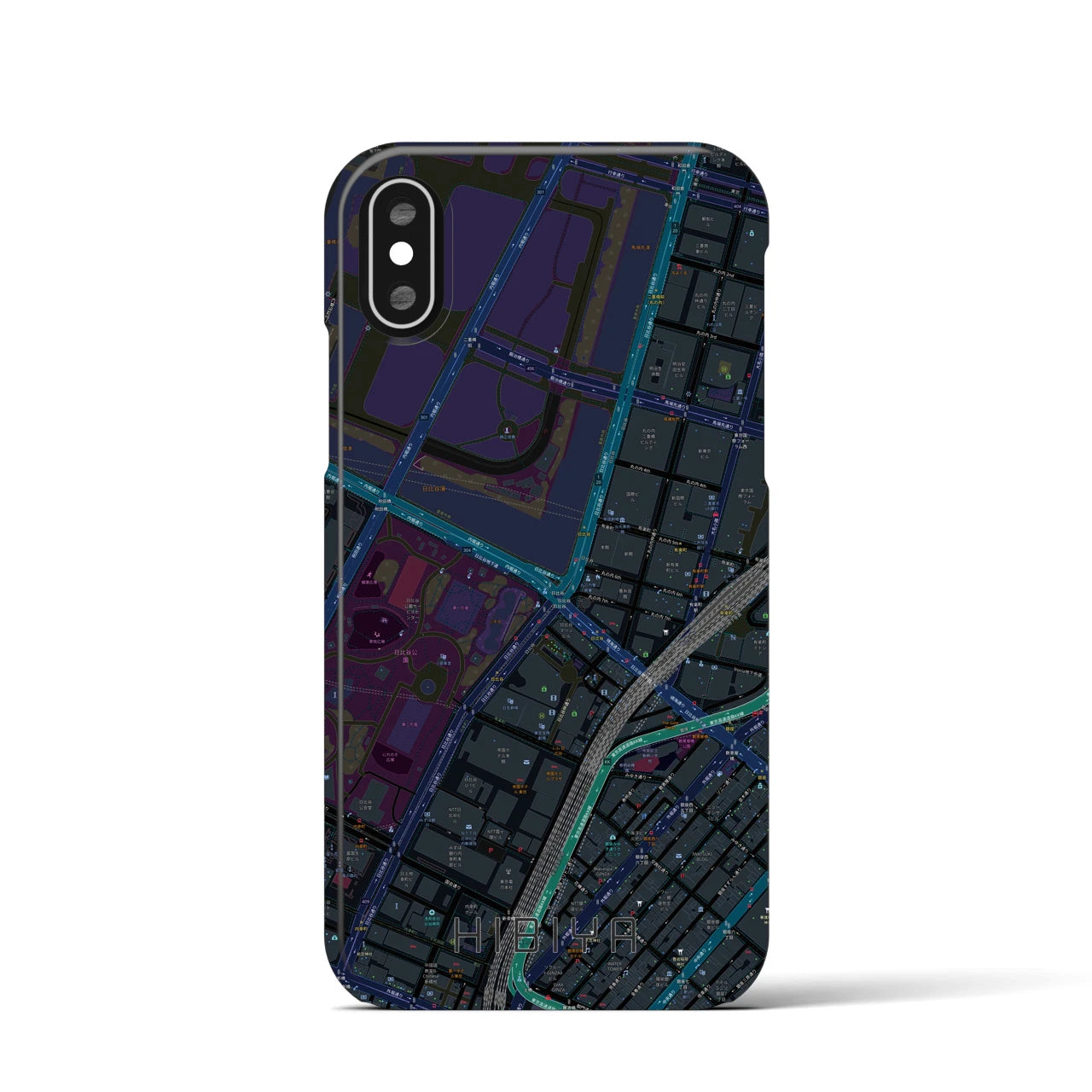 【日比谷(東京都)】地図柄iPhoneケース(バックカバータイプ)