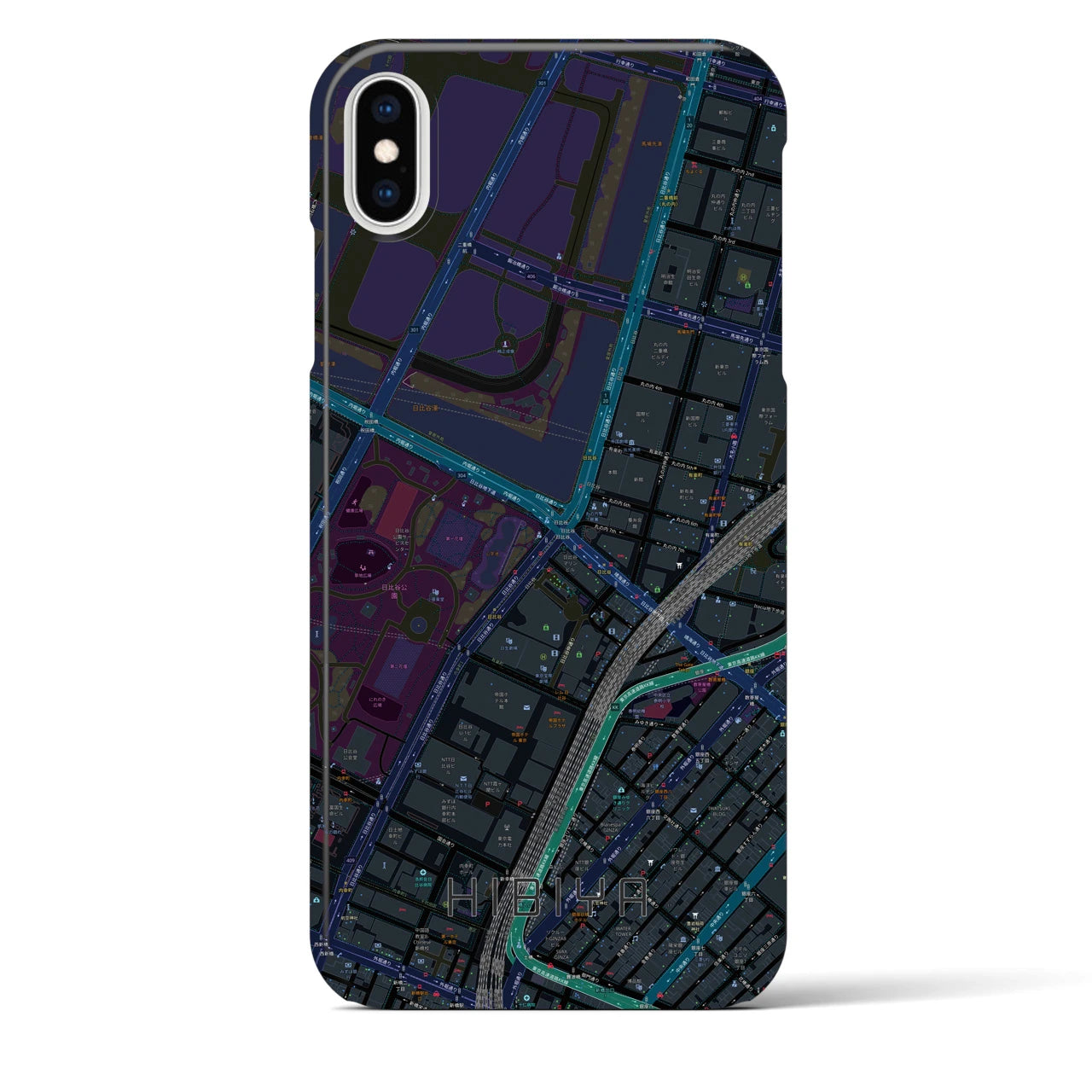 【日比谷(東京都)】地図柄iPhoneケース(バックカバータイプ)