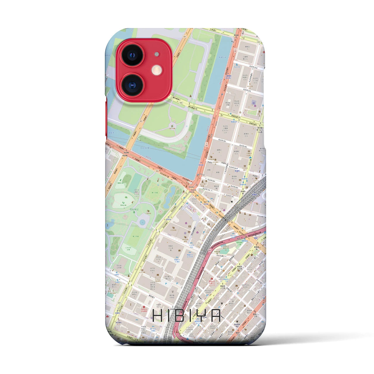【日比谷(東京都)】地図柄iPhoneケース(バックカバータイプ)