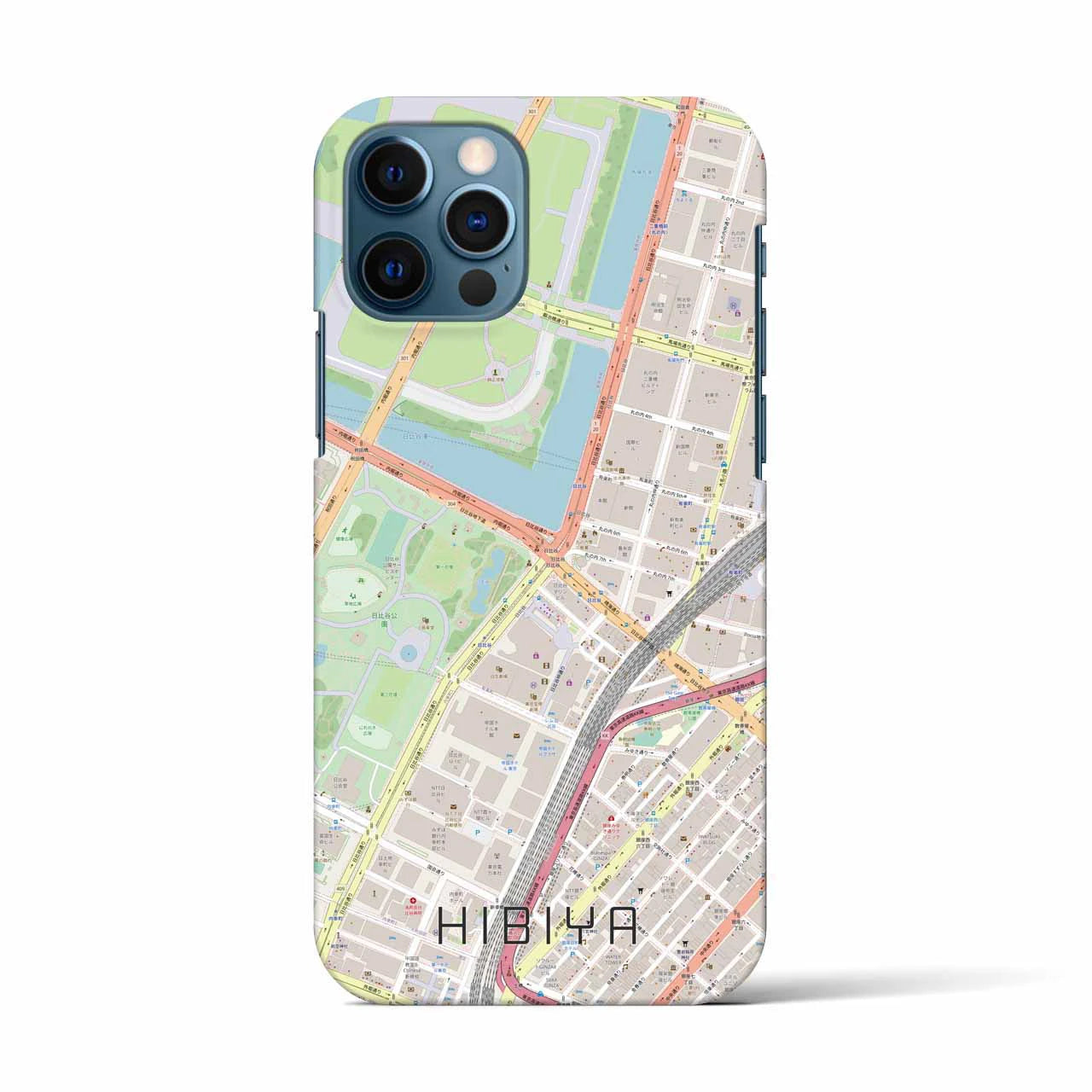 【日比谷(東京都)】地図柄iPhoneケース(バックカバータイプ)