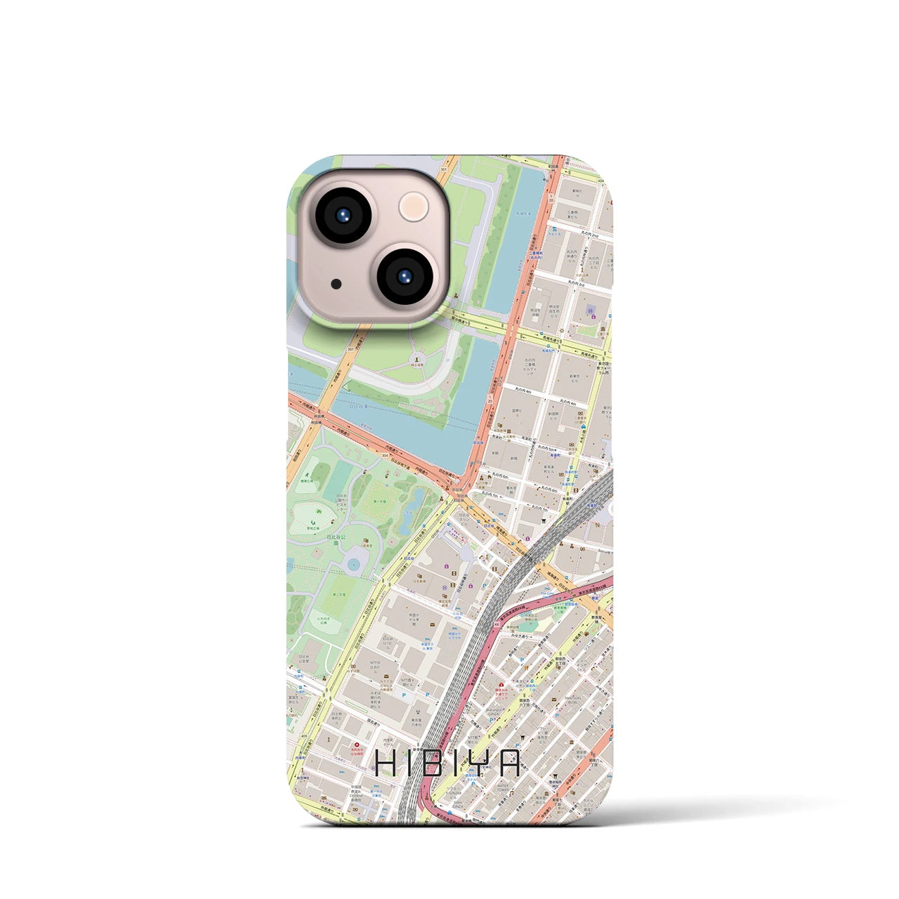 【日比谷(東京都)】地図柄iPhoneケース(バックカバータイプ)
