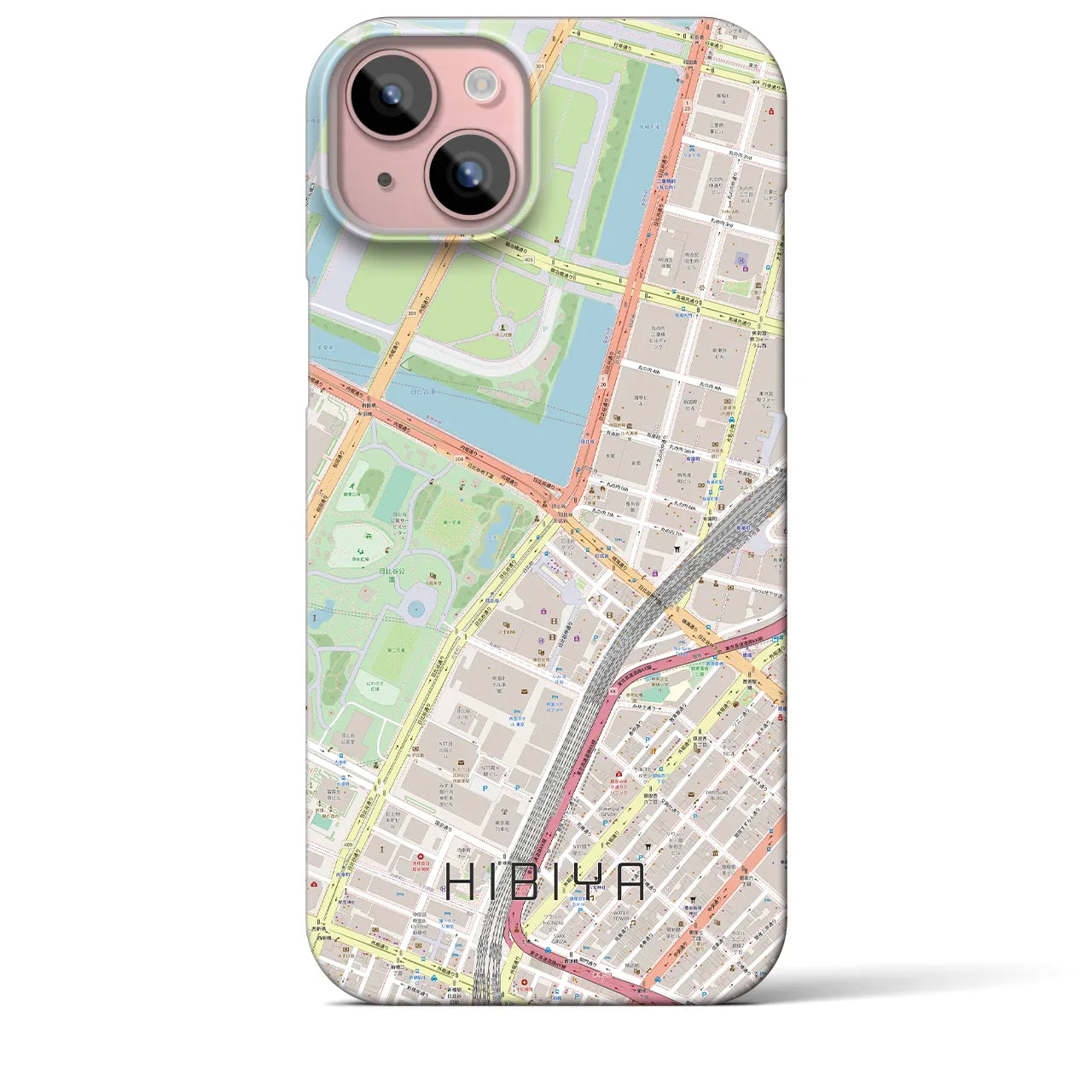 【日比谷(東京都)】地図柄iPhoneケース(バックカバータイプ)