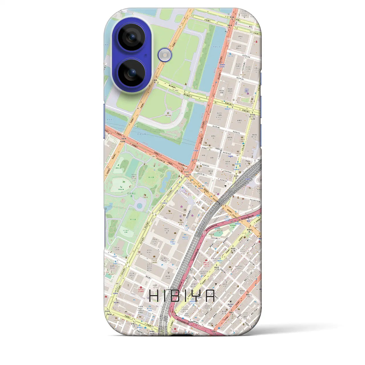 【日比谷(東京都)】地図柄iPhoneケース(バックカバータイプ)ナチュラル・iPhone 16 Pro Max 用