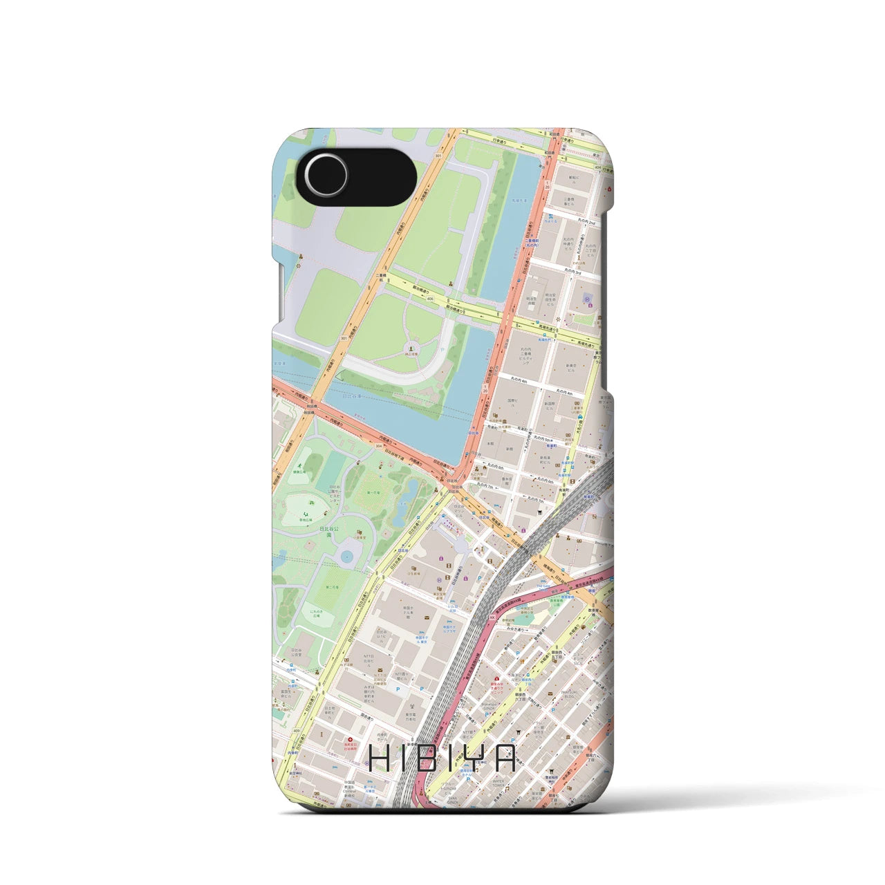 【日比谷(東京都)】地図柄iPhoneケース(バックカバータイプ)