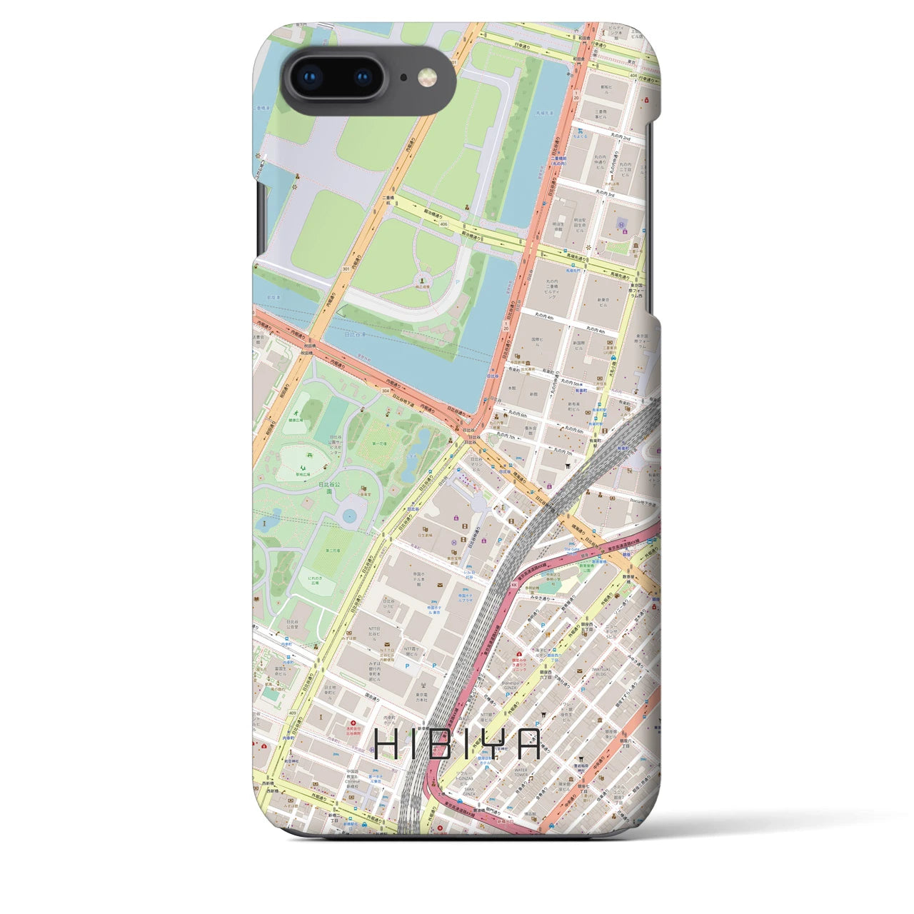 【日比谷(東京都)】地図柄iPhoneケース(バックカバータイプ)