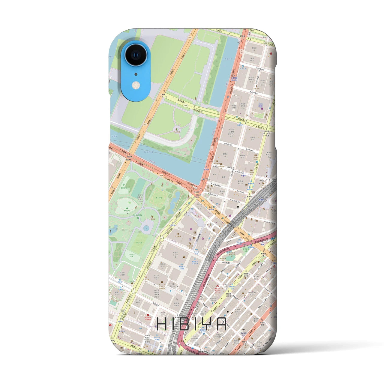 【日比谷(東京都)】地図柄iPhoneケース(バックカバータイプ)