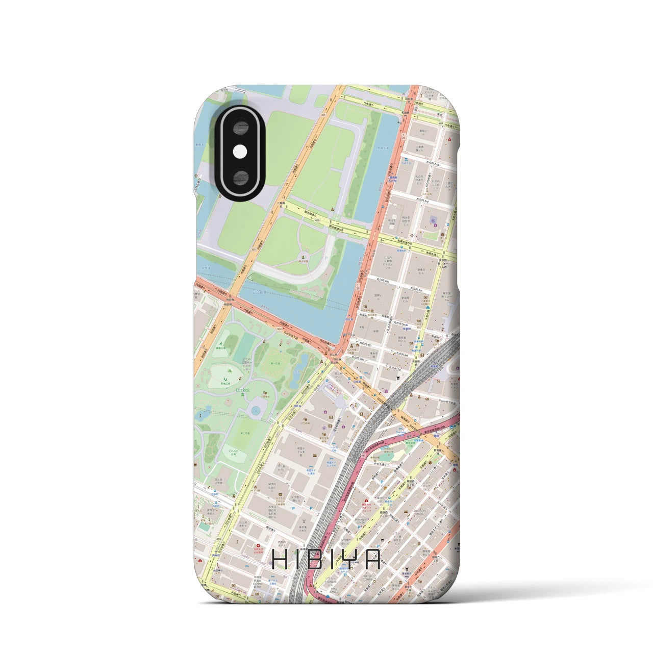 【日比谷(東京都)】地図柄iPhoneケース(バックカバータイプ)
