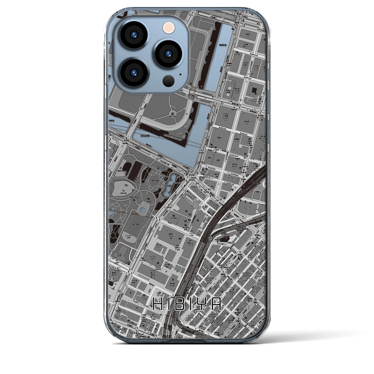 【日比谷(東京都)】地図柄iPhoneケース(クリアタイプ)