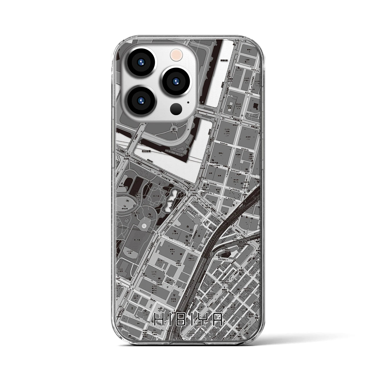 【日比谷(東京都)】地図柄iPhoneケース(クリアタイプ)