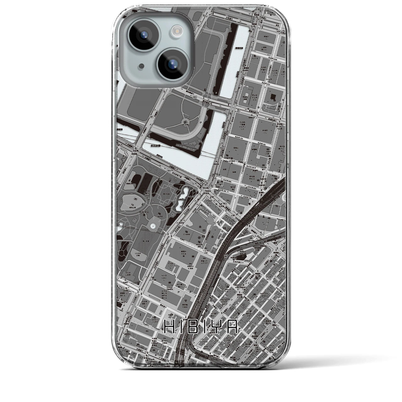 【日比谷(東京都)】地図柄iPhoneケース(クリアタイプ)