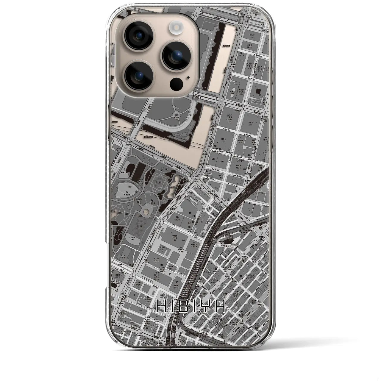 【日比谷(東京都)】地図柄iPhoneケース(クリアタイプ)