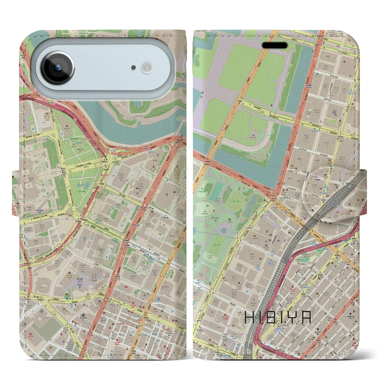 【日比谷(東京都)】地図柄iPhoneケース(手帳タイプ)