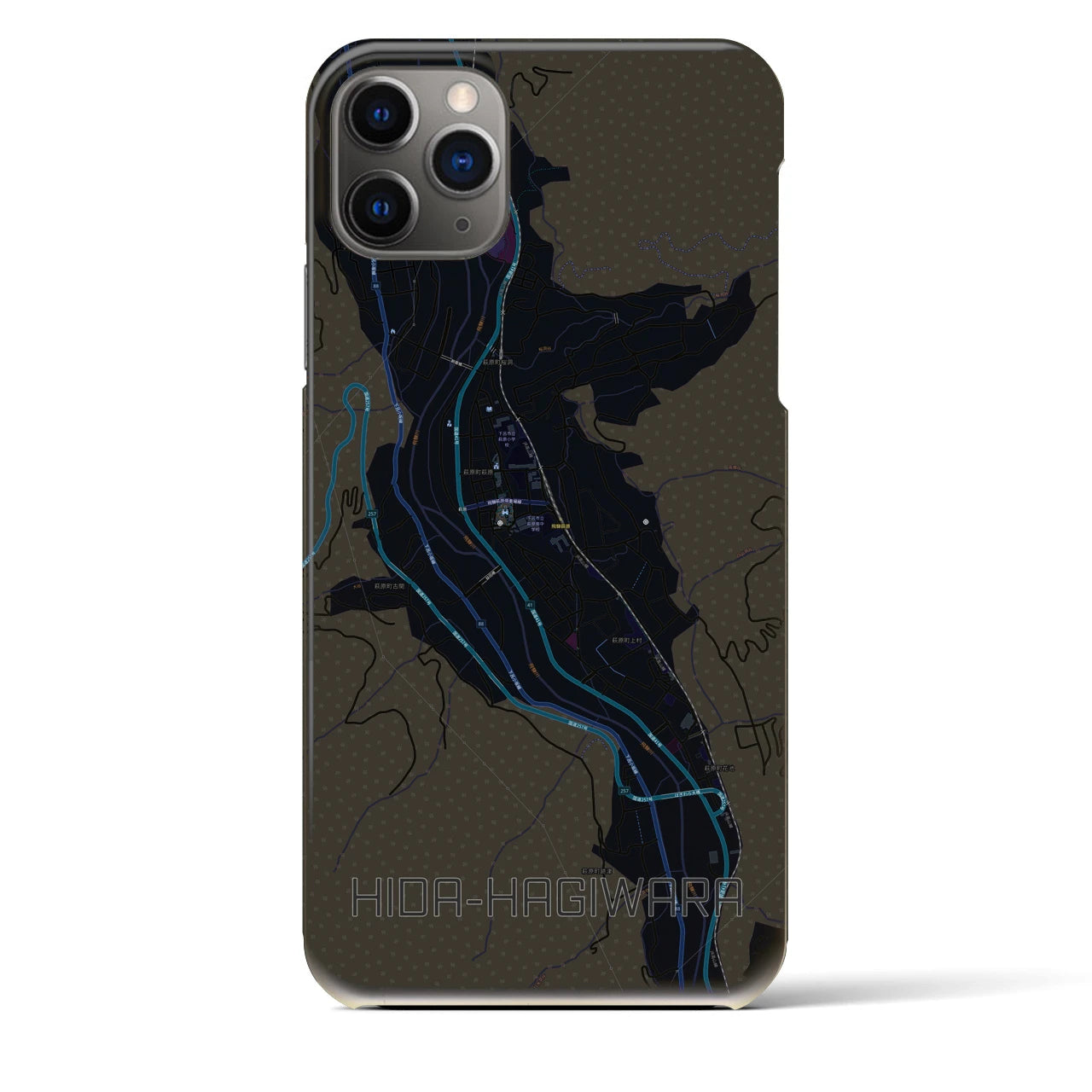 【飛騨萩原(岐阜県)】地図柄iPhoneケース(バックカバータイプ)