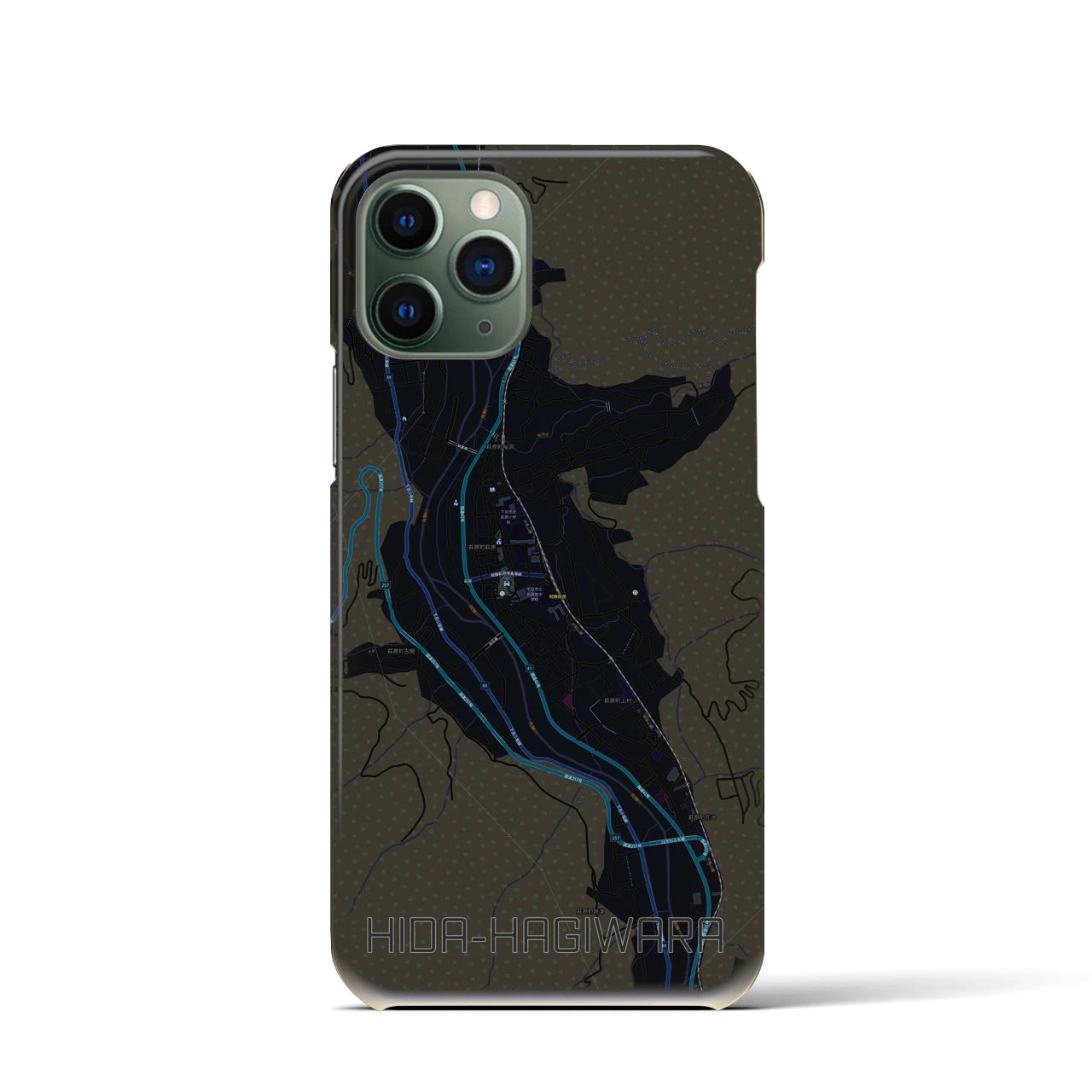 【飛騨萩原(岐阜県)】地図柄iPhoneケース(バックカバータイプ)