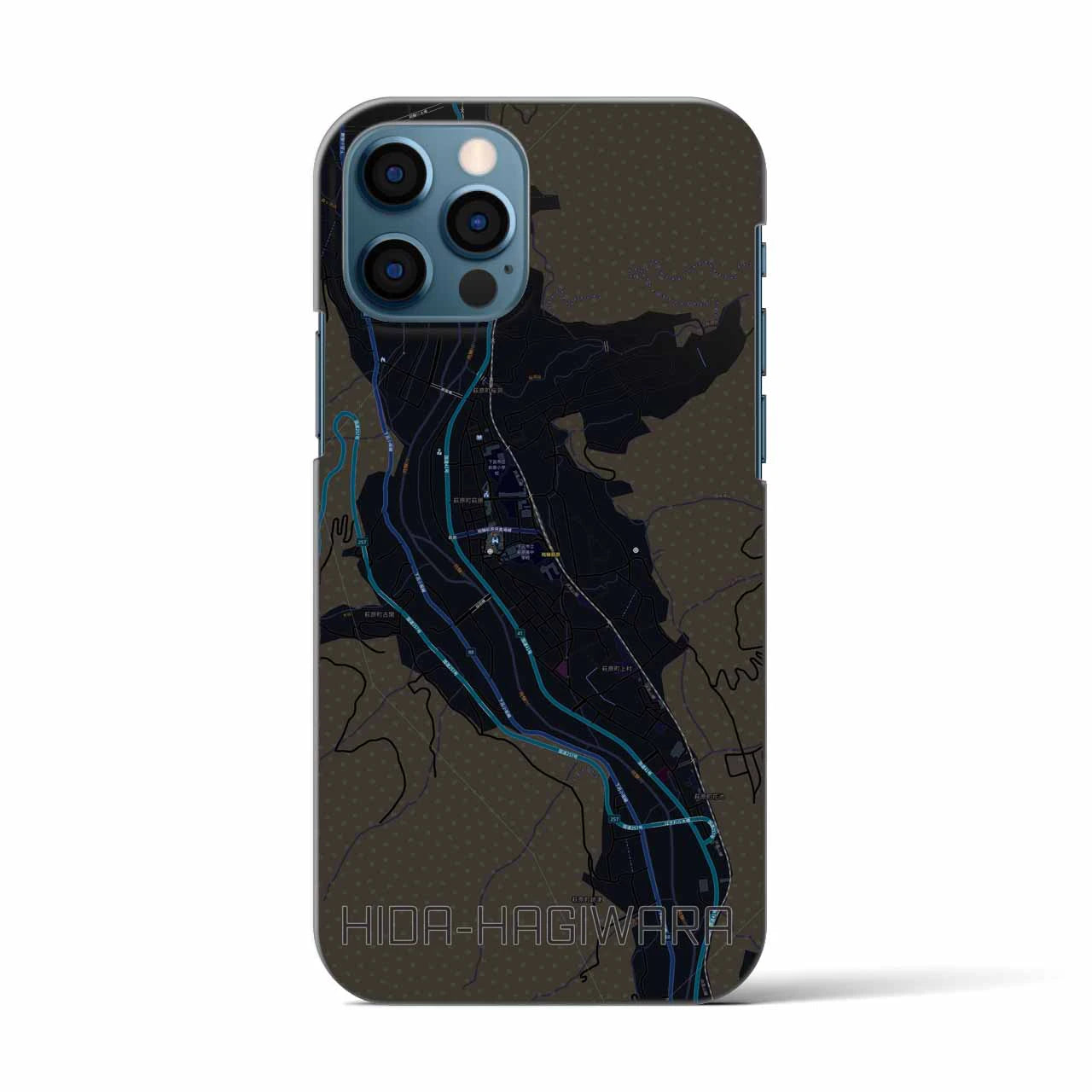 【飛騨萩原(岐阜県)】地図柄iPhoneケース(バックカバータイプ)