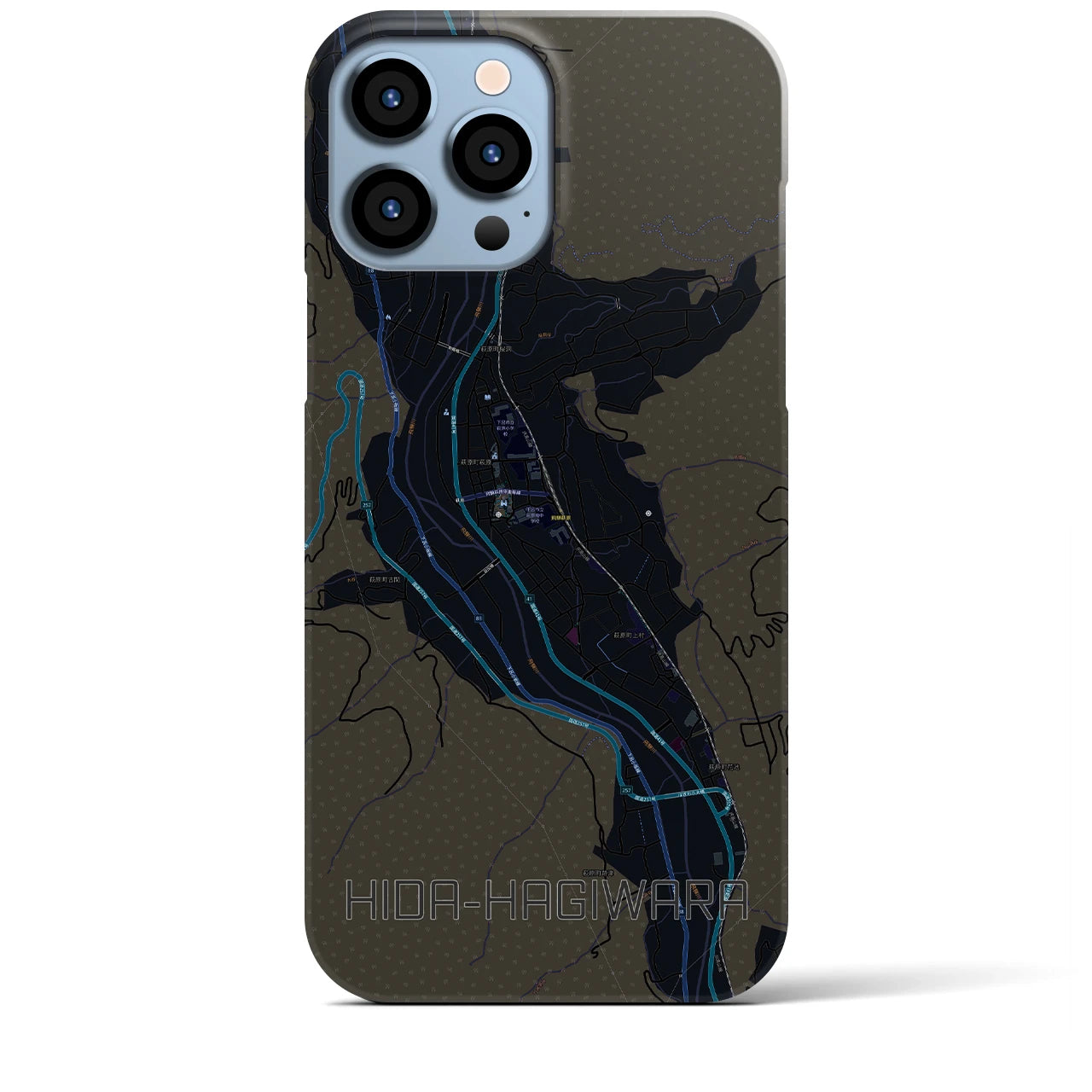 【飛騨萩原(岐阜県)】地図柄iPhoneケース(バックカバータイプ)