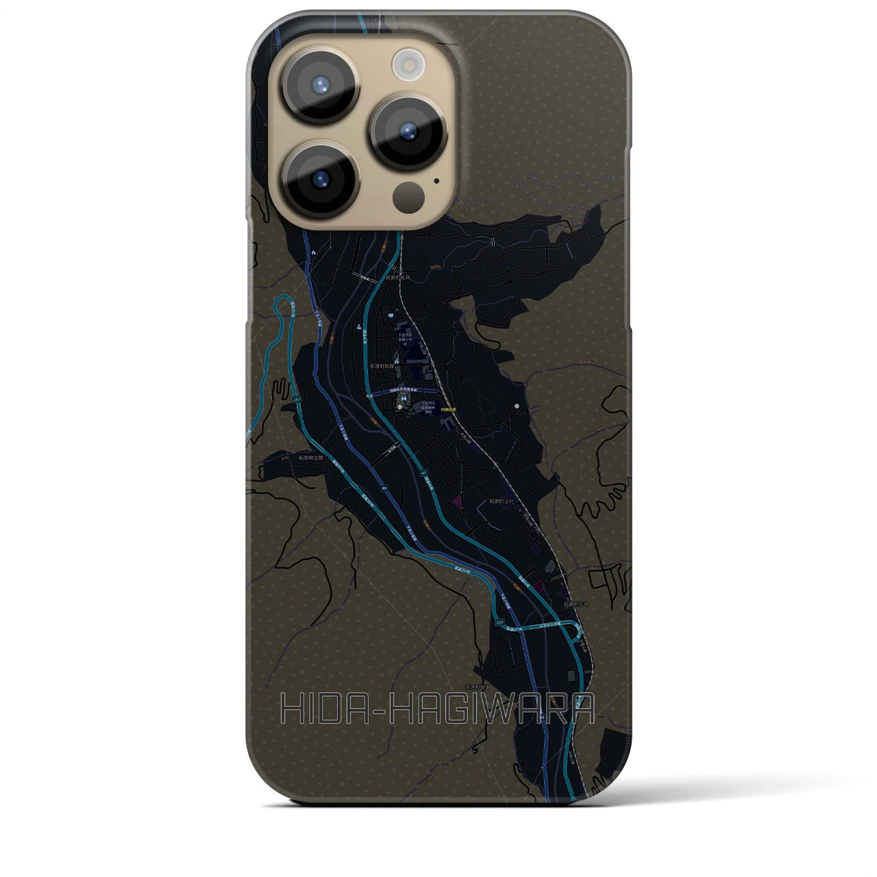 【飛騨萩原(岐阜県)】地図柄iPhoneケース(バックカバータイプ)