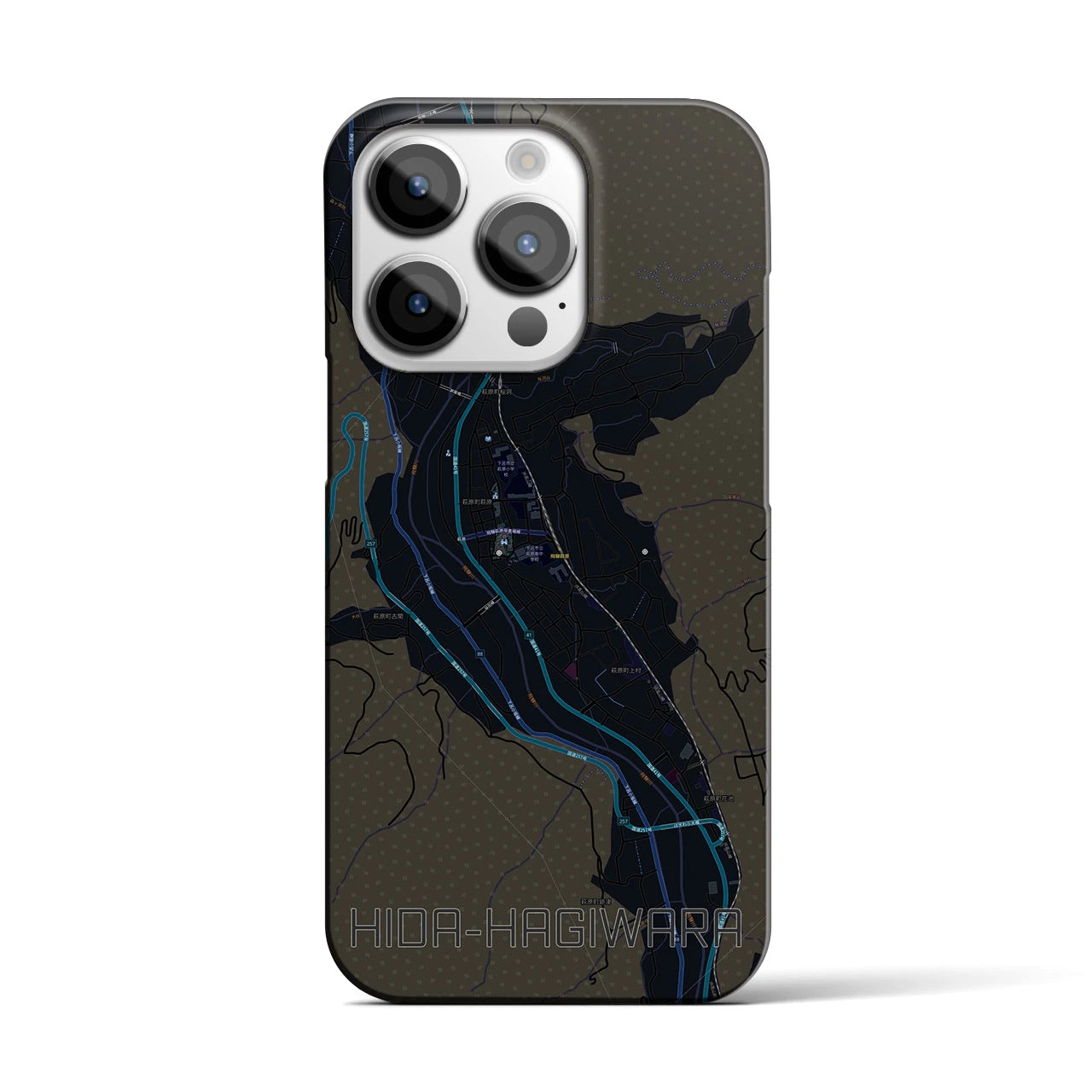 【飛騨萩原(岐阜県)】地図柄iPhoneケース(バックカバータイプ)