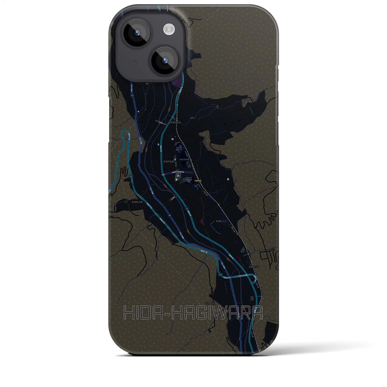 【飛騨萩原(岐阜県)】地図柄iPhoneケース(バックカバータイプ)