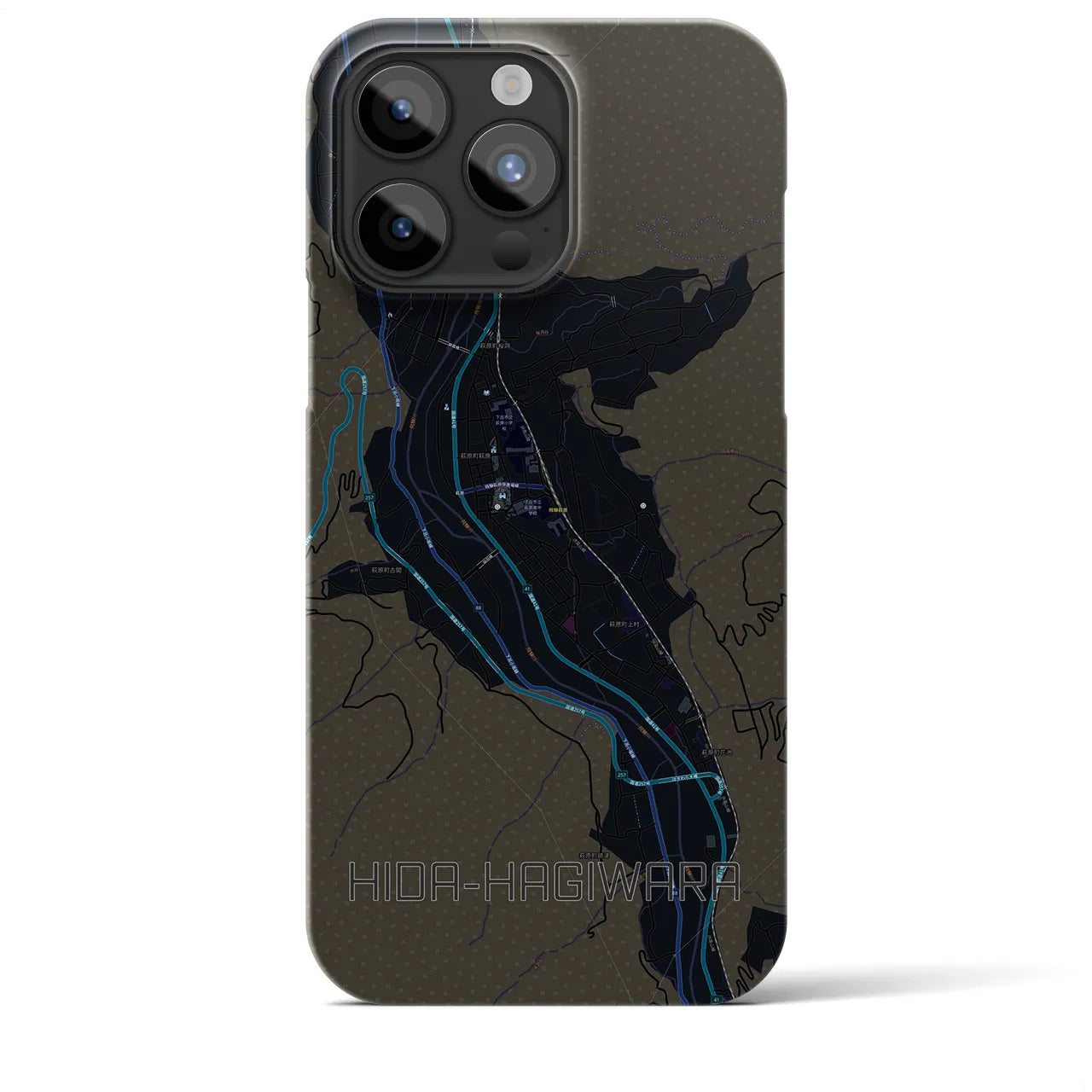 【飛騨萩原(岐阜県)】地図柄iPhoneケース(バックカバータイプ)