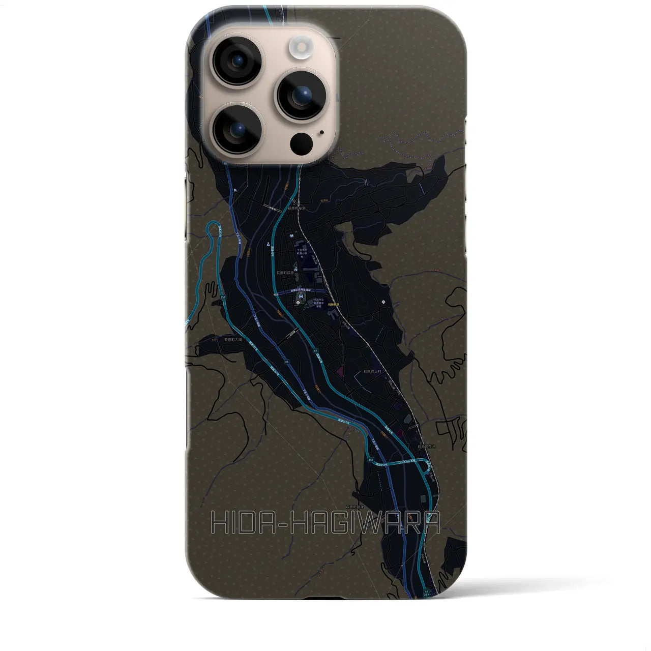 【飛騨萩原(岐阜県)】地図柄iPhoneケース(バックカバータイプ)