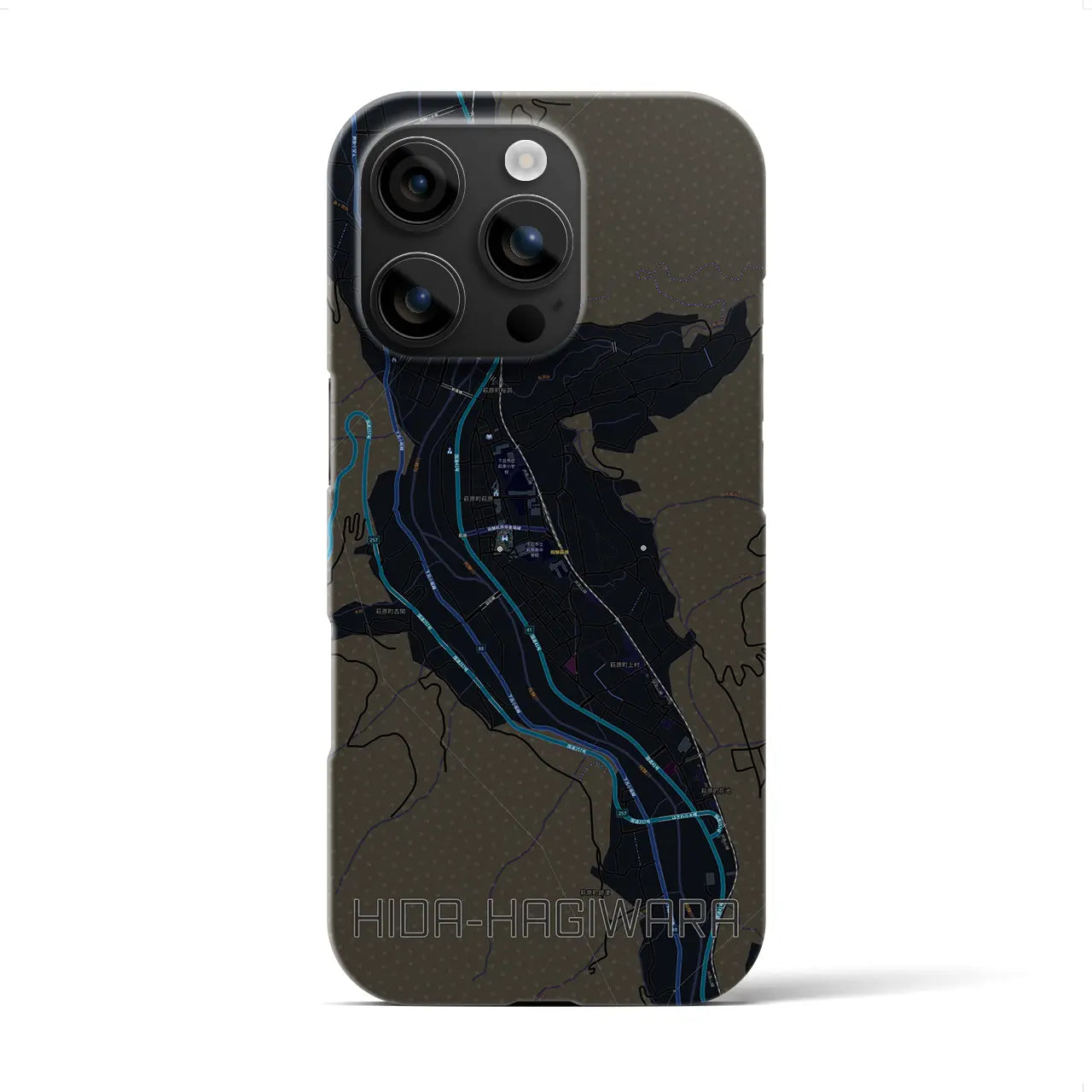 【飛騨萩原(岐阜県)】地図柄iPhoneケース(バックカバータイプ)