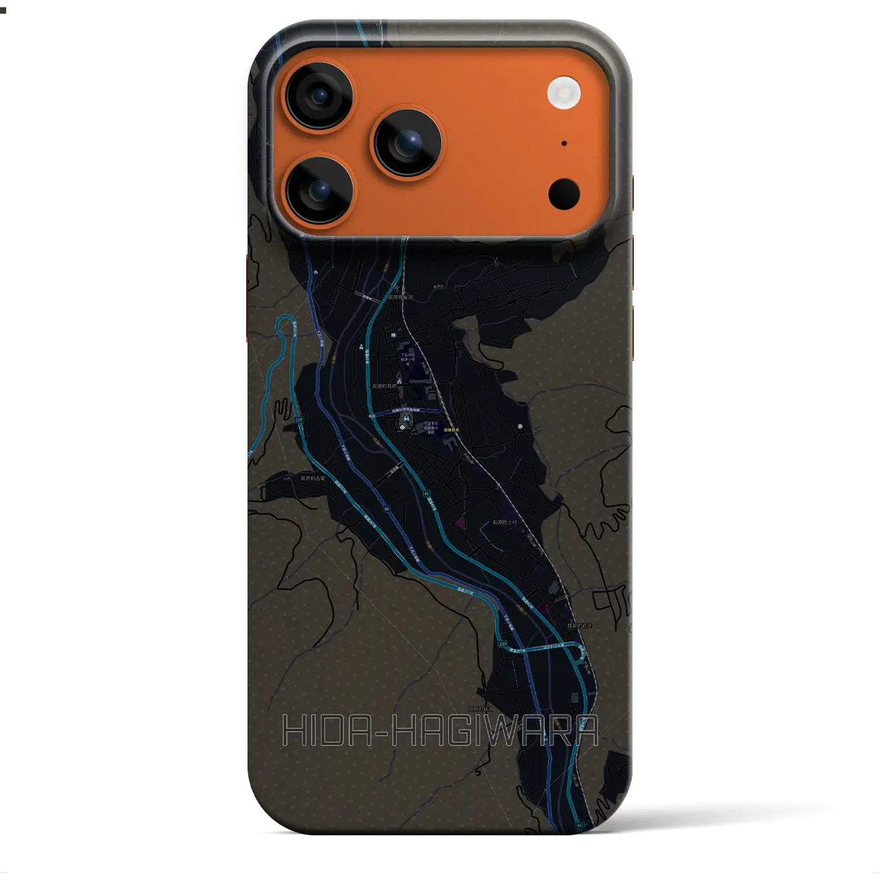 【飛騨萩原(岐阜県)】地図柄iPhoneケース(バックカバータイプ)