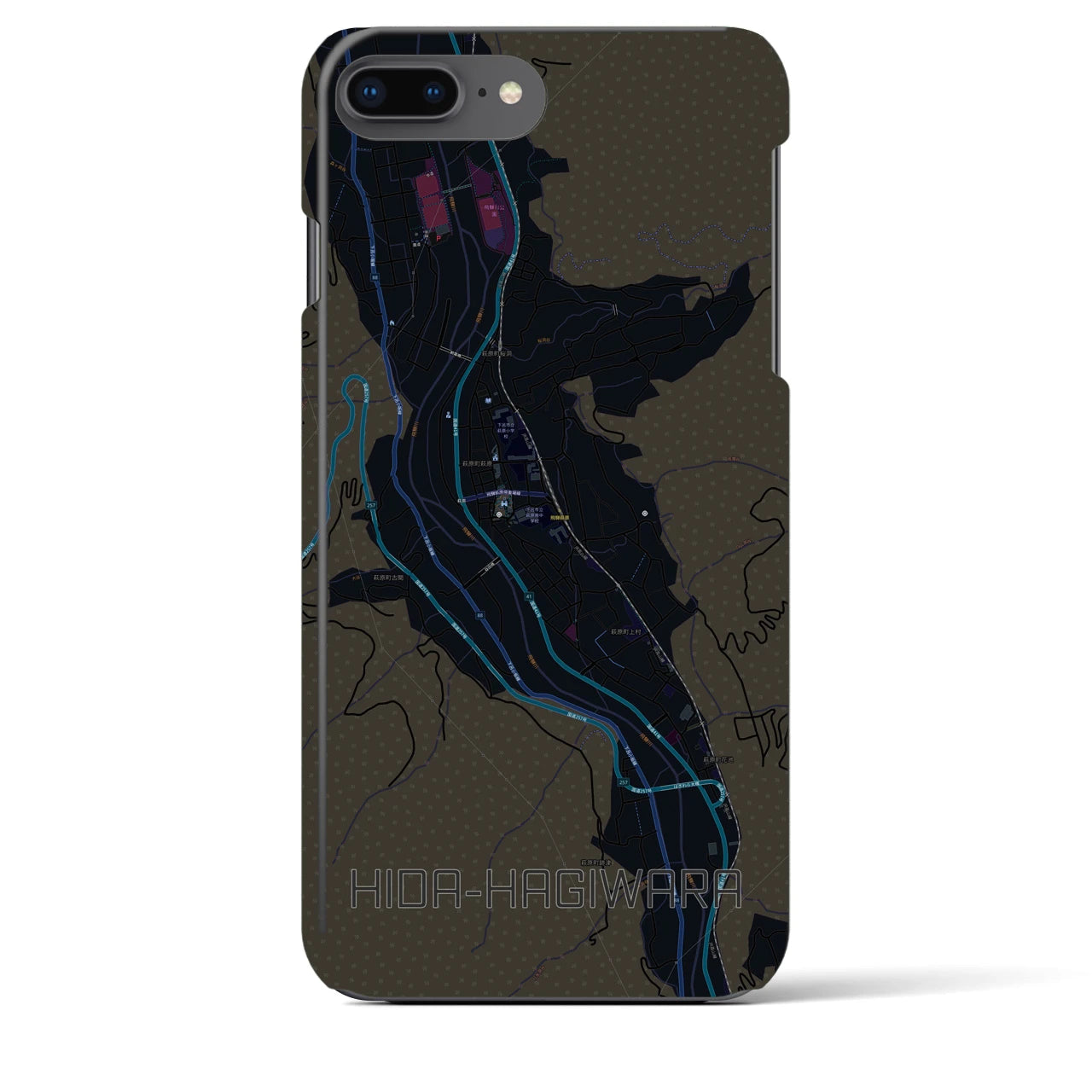 【飛騨萩原(岐阜県)】地図柄iPhoneケース(バックカバータイプ)