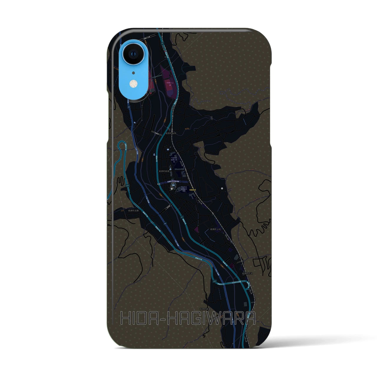 【飛騨萩原(岐阜県)】地図柄iPhoneケース(バックカバータイプ)