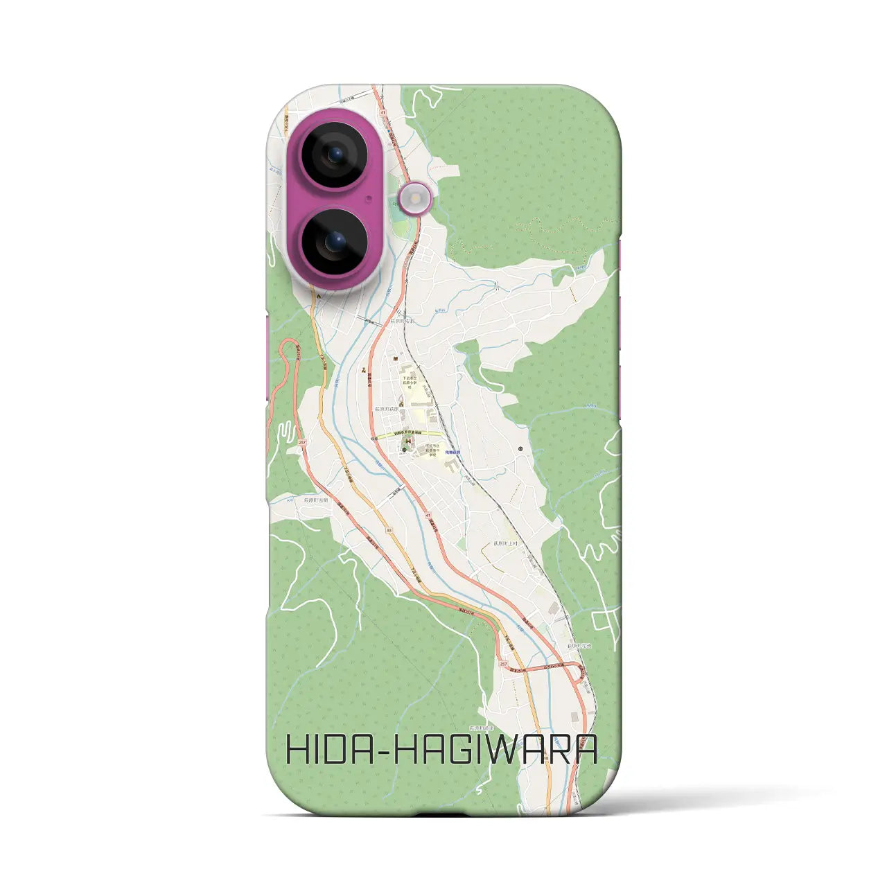 【飛騨萩原(岐阜県)】地図柄iPhoneケース(バックカバータイプ)