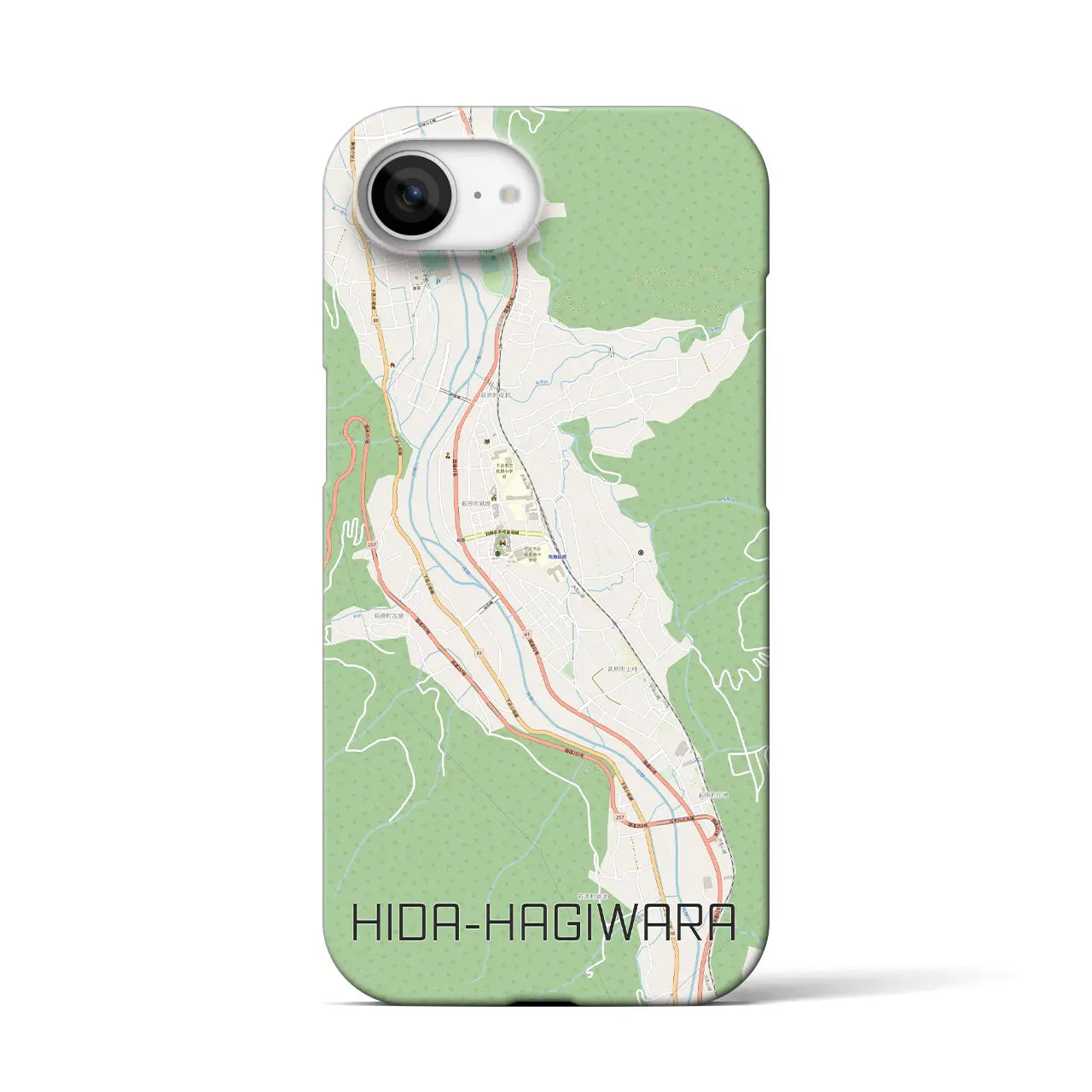 【飛騨萩原(岐阜県)】地図柄iPhoneケース(バックカバータイプ)