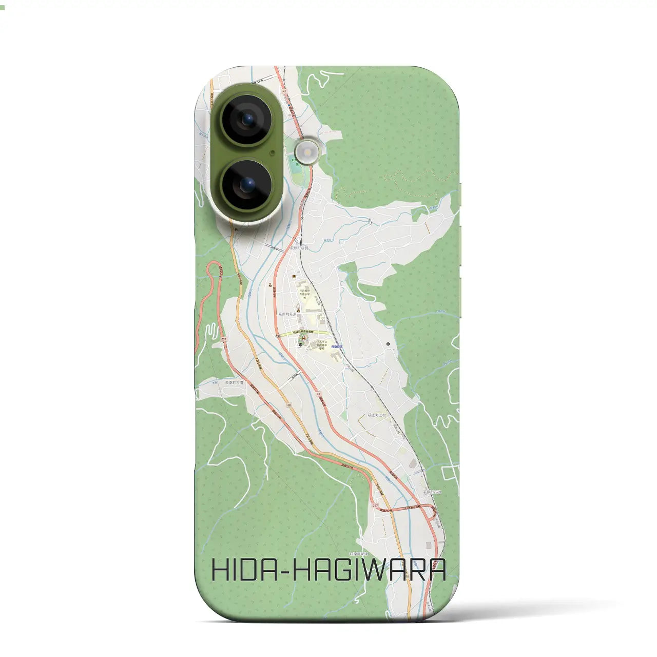 【飛騨萩原(岐阜県)】地図柄iPhoneケース(バックカバータイプ)