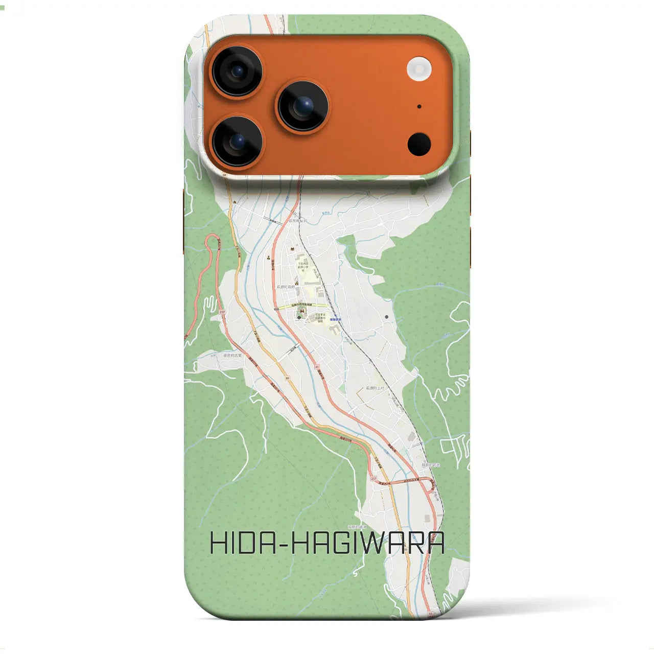 【飛騨萩原(岐阜県)】地図柄iPhoneケース(バックカバータイプ)