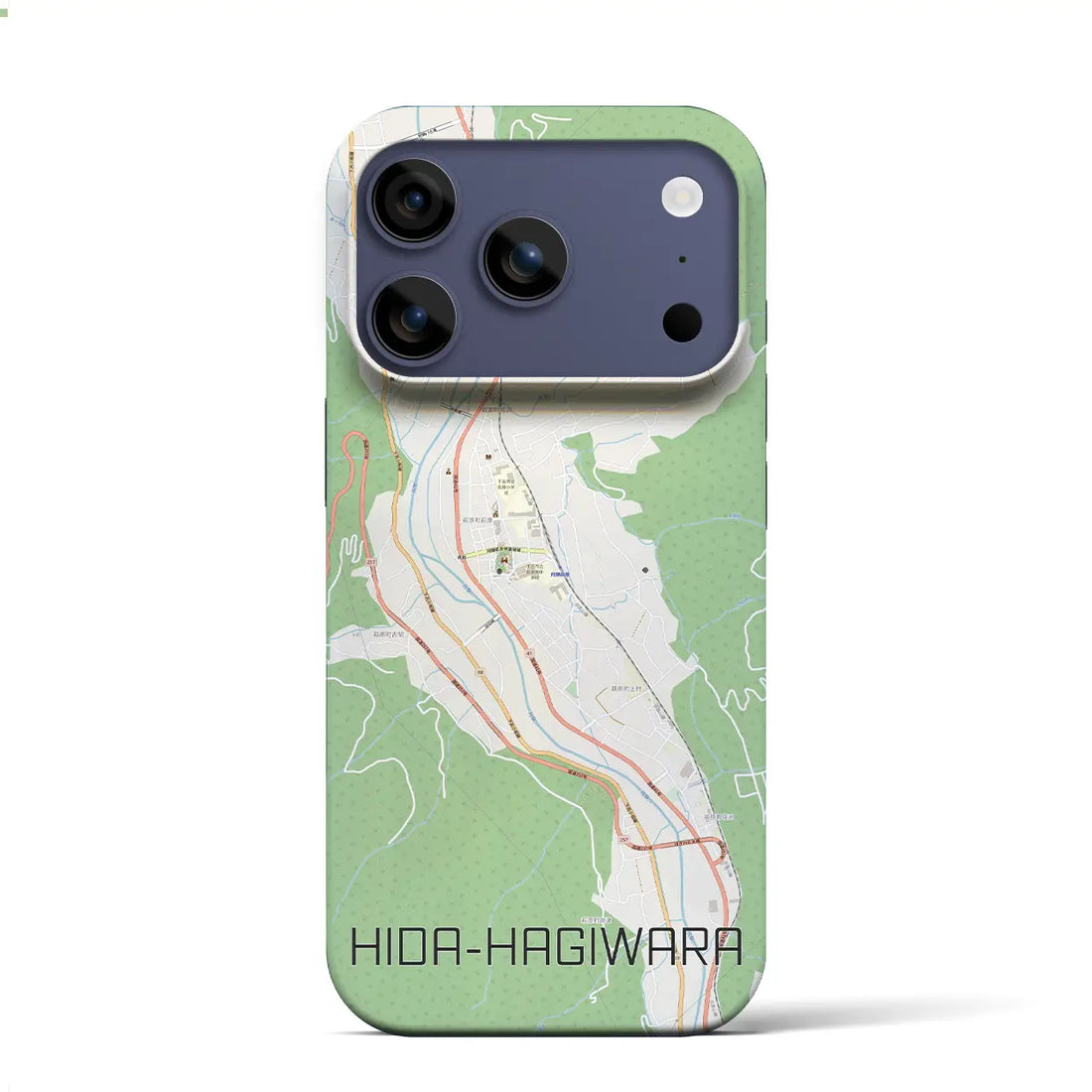 【飛騨萩原(岐阜県)】地図柄iPhoneケース(バックカバータイプ)ナチュラル・iPhone 17 Pro Max 用