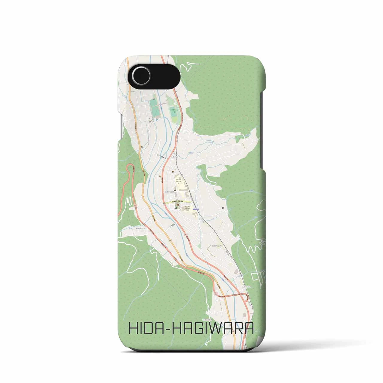 【飛騨萩原(岐阜県)】地図柄iPhoneケース(バックカバータイプ)