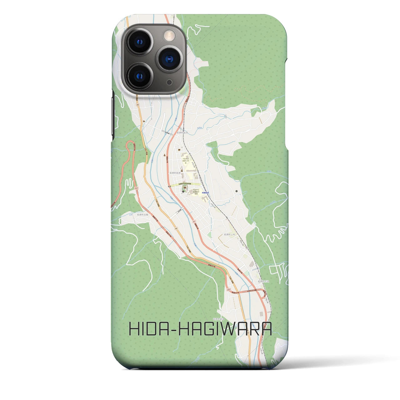 【飛騨萩原(岐阜県)】地図柄iPhoneケース(バックカバータイプ)