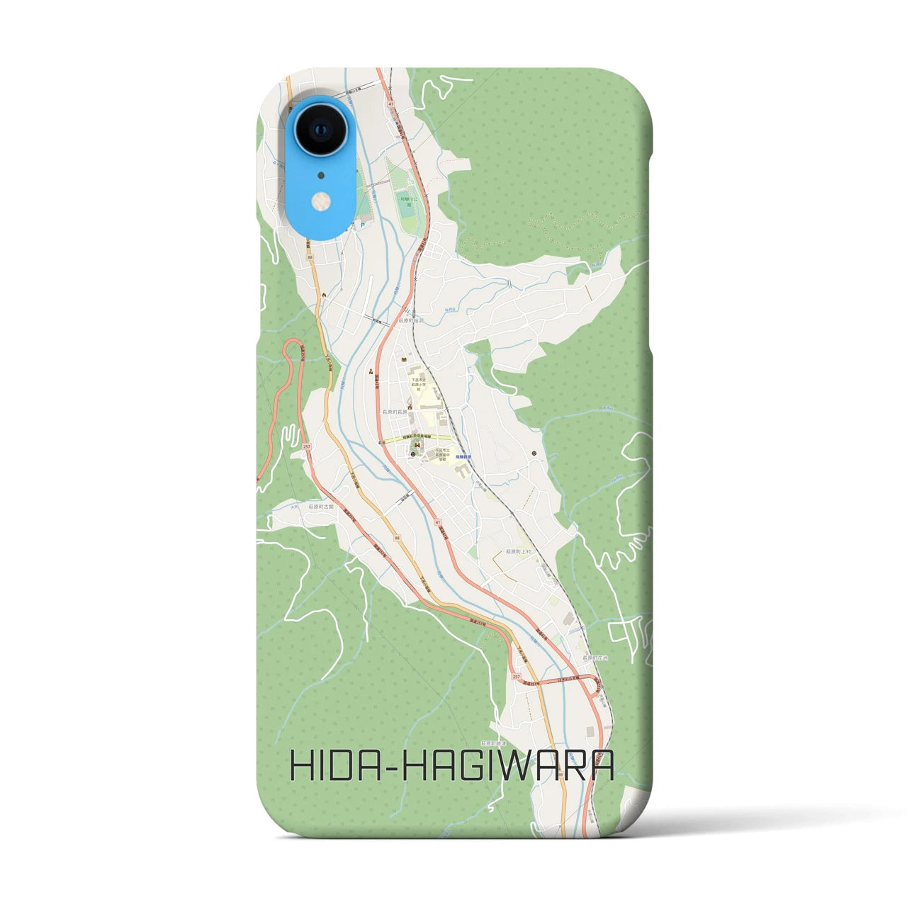 【飛騨萩原(岐阜県)】地図柄iPhoneケース(バックカバータイプ)