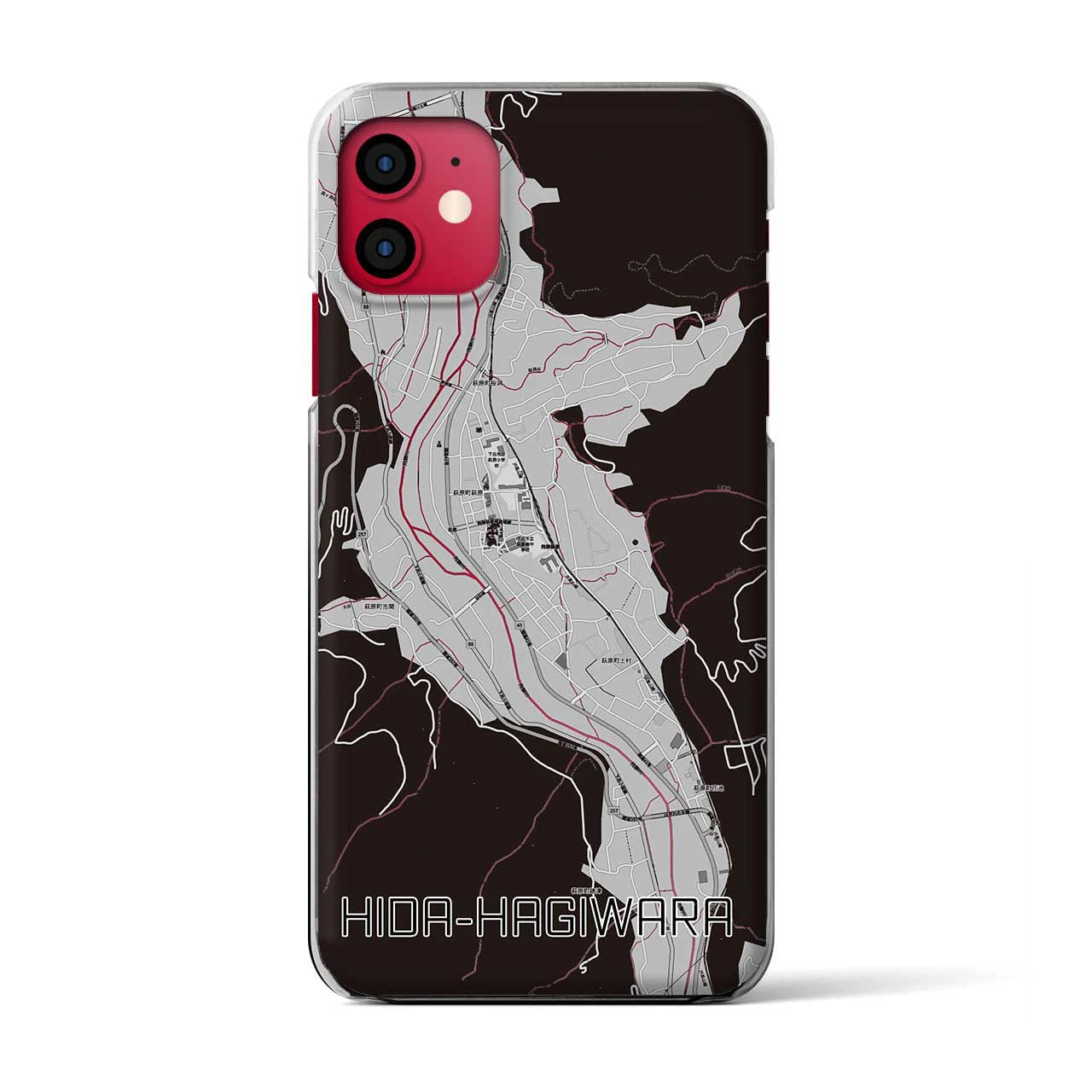 【飛騨萩原(岐阜県)】地図柄iPhoneケース(クリアタイプ)